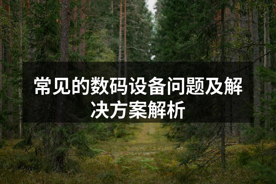 数码设备常见故障示例